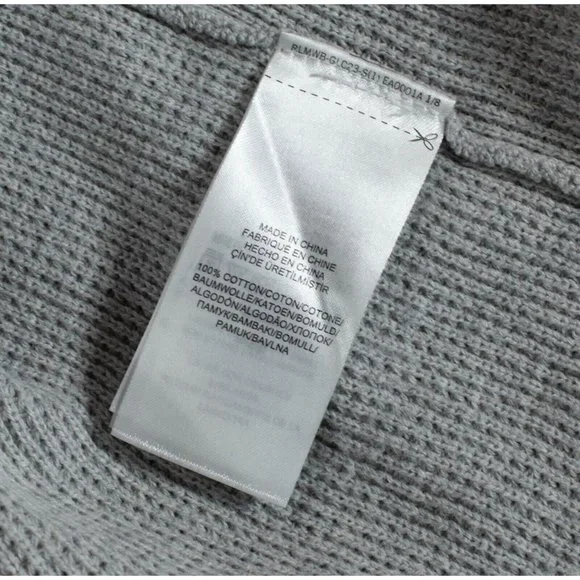 Lauren Ralph Lauren Womens Size Large Waffle Knit Grey Hoody Pullover Minimalist - Picture 5 of 6